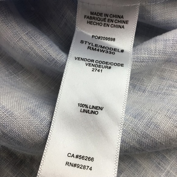 Splendid Women XS Blue White Ikat Pattern Linen St Tropez Blouse Top NWT - Picture 6 of 9